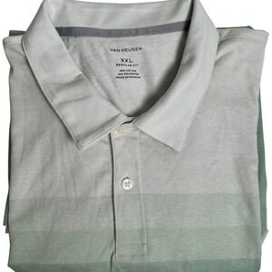 Van Heusen XXL Mens Polo Shirt Regular Fit Short Sleeve Green Ombre Casual‎